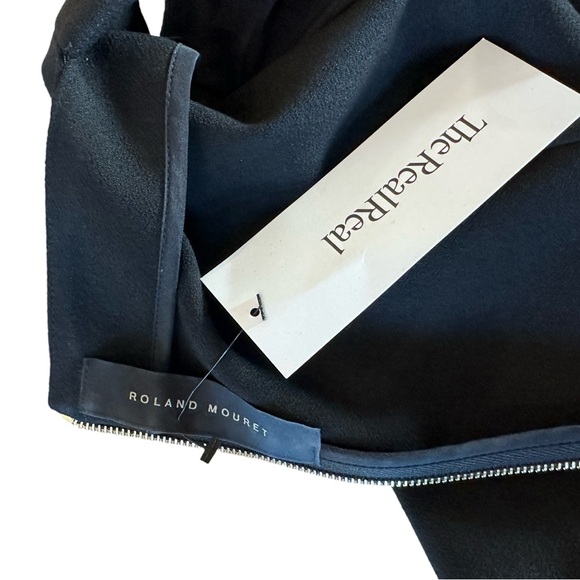 ROLAND MOURET BLACK CUT OUT LONG SLEEVE MINI DRESS SZ 10 - Picture 9 of 11